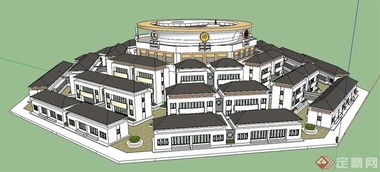 中式太极风别墅住宅 建筑模型中的动静哲学