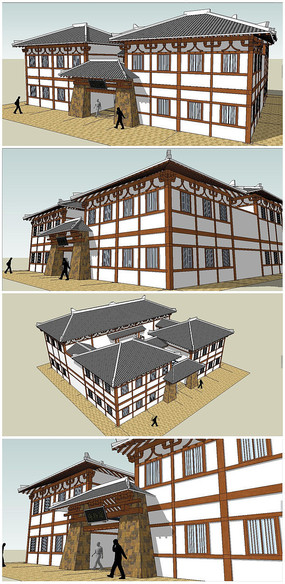 博物馆建筑模型 SU模型与CAD图的协同价值与建造美学