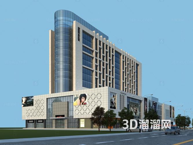 现代商业综合楼3D模型 数字化时代的建筑设计与展示革新